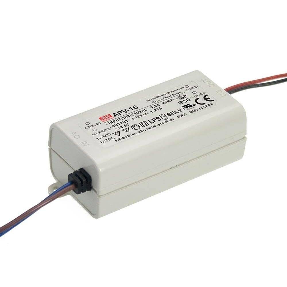 MEAN WELL - APV-16-12 - AC-DC Single output LED driver Constant Voltage (CV); Output 12Vdc at 1.25A 16W-0