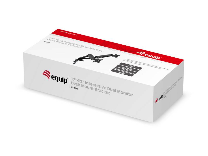 Equip 650121 supporto da tavolo per Tv a schermo piatto 68,6 cm (27") Morsa Nero-2