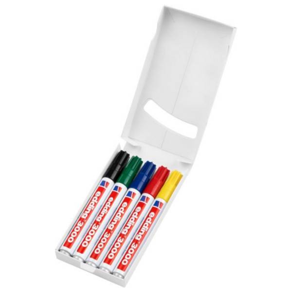 Edding 3000 - Schwarz - Blau - Grün - Rot - Gelb - Rundspitze - Gemischte Farben - 1,5 mm - 3 mm - Eisen - Kunststoff -