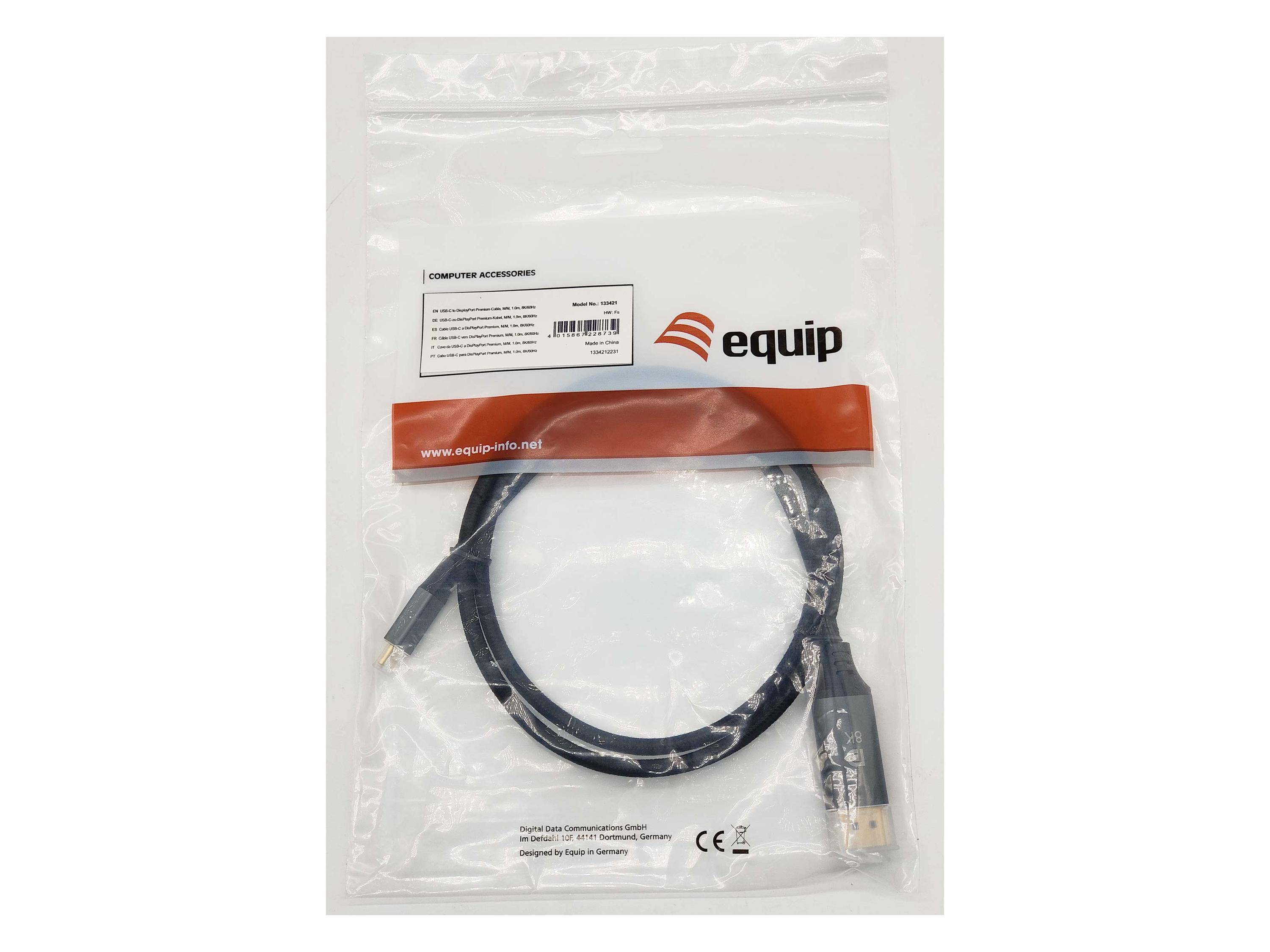 Equip Cavo da USB-C a DisplayPort Premium, M/M, 1,0 m, 8K/60Hz-2