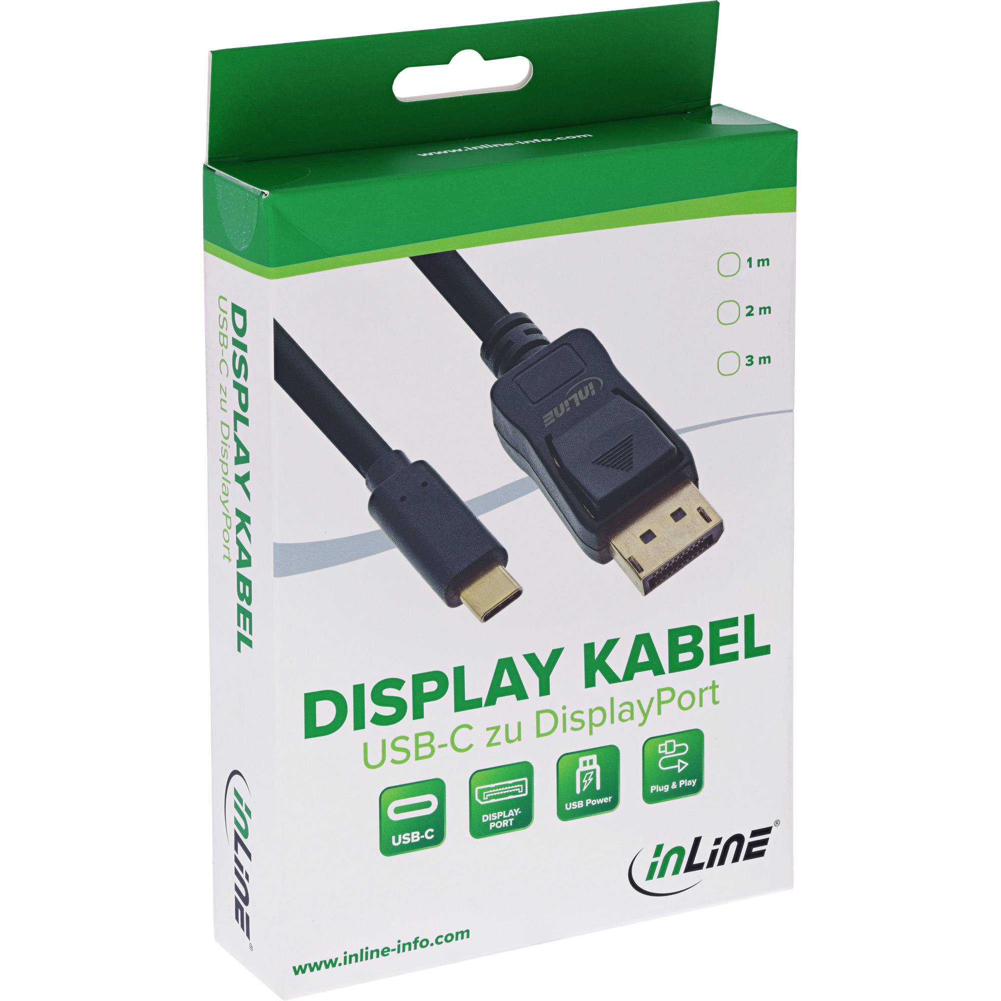 InLine USB Display Kabel - USB-C Stecker zu DisplayPort Stecker - 2m-1