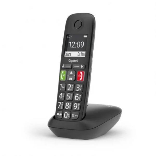 Gigaset E290 DECT Wireless Telephone - grande schermo in B/N - tasti con numeri grandi - volume con funzione amplificato