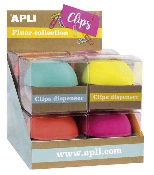 Clip di raccolta applicabile - ÃƒËœ 70x60 mm - 8 distributori in 4 colori - Copertura magnetica morbida - Include 50 cli-0