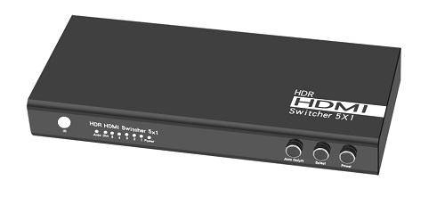 Switch 5x1 HDMI 2.0 18G 4k@30hz HDR, funzione AUTO ON/OFF-0