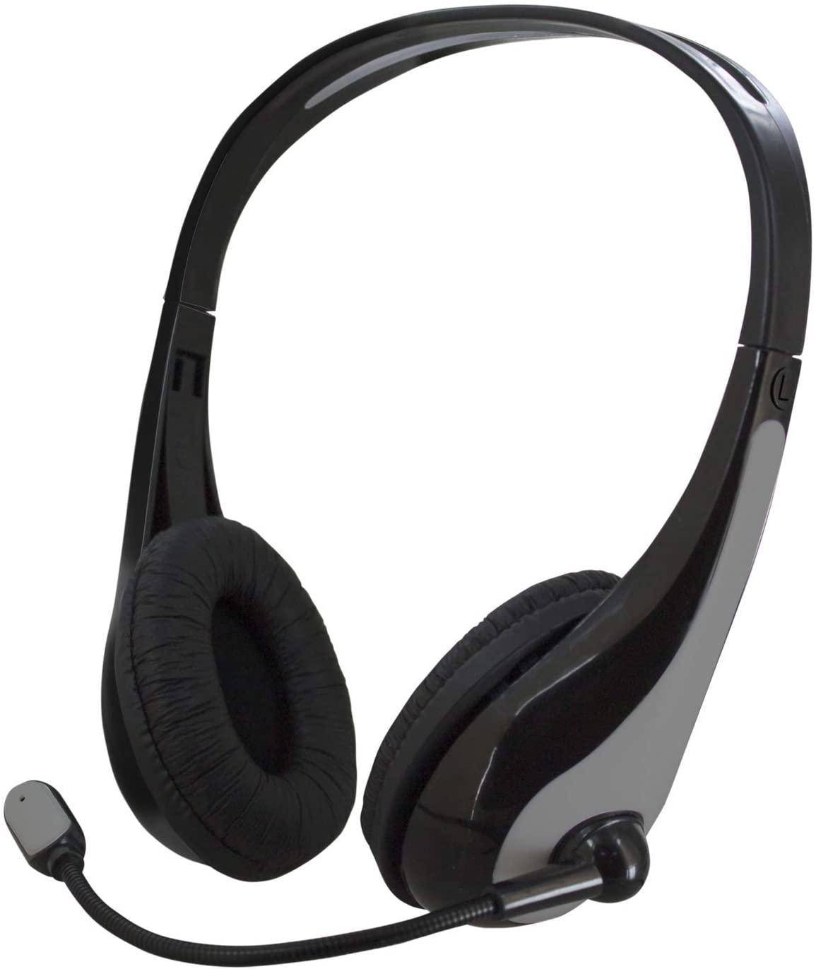 CUFFIA CON MICROFONO ATLANTIS P003-VA5100-G con finitura in ABS ed inserto grigio canna di fucile-0