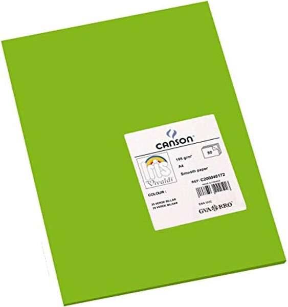 Tanson Guarro Pack di 50 carte Iris A4 185G - 21x29,7 cm - colore verde biliardo-0