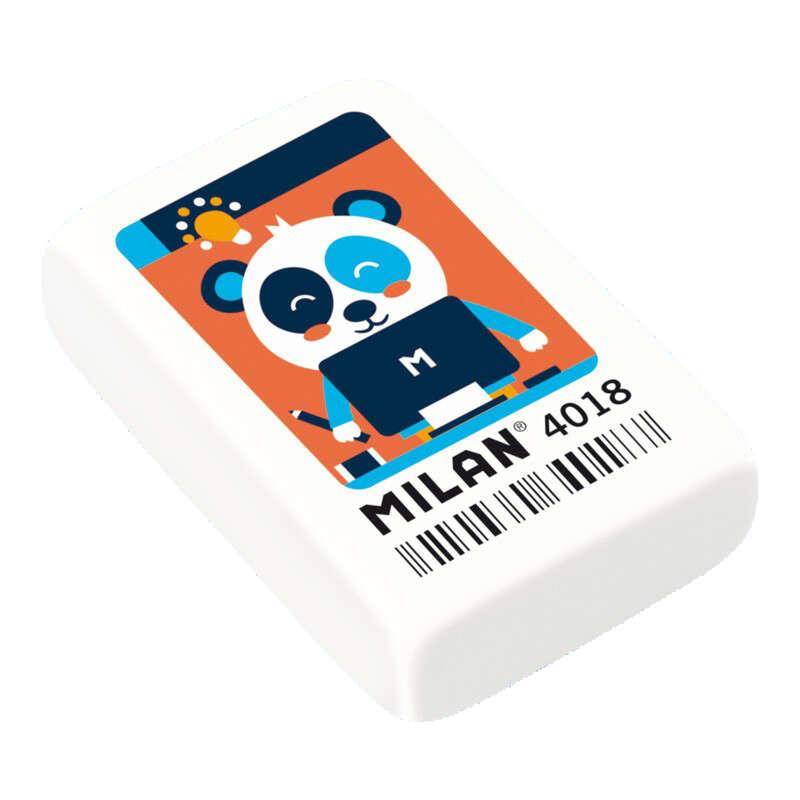 Milano 4018 Rettangolare Cancella in gomma - Briciola di pane - gomma sintetica - colore bianco - disegni assortiti-0