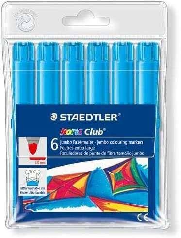 Staedtleler Noris WaterColor 340 confezione da 6 pennarelli grandi - circa 3 mm: facilmente lavabili - colore a base acq-0