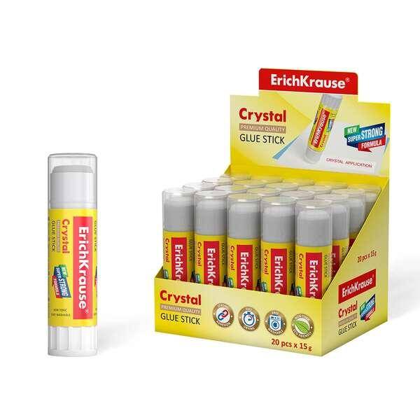 Erichkrause Crystal - Colla stick super resistente e trasparente - Base PVP - Consumo economico - Adesione veloce e affi-0