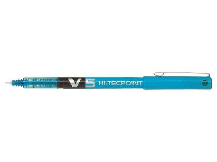 Penna a inchiostro liquido HI Pilot - Roller Tecpoint - Punto Infilato Fine 0,5 mm - Scate 0,3 mm - Colore Blu-0