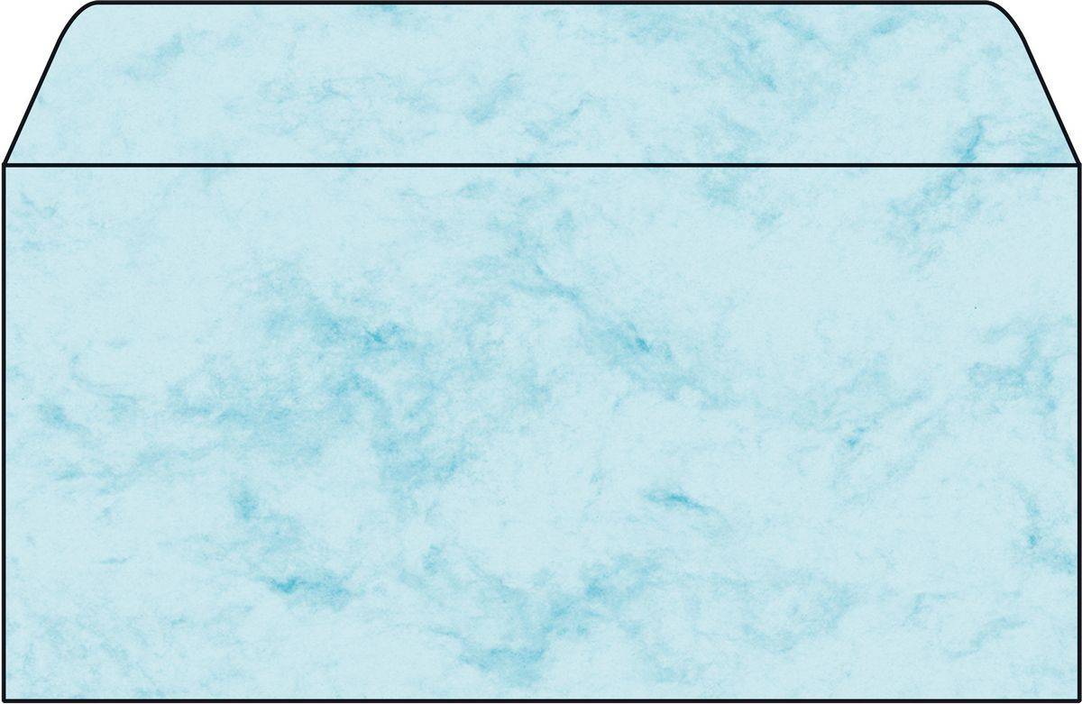 sigel Umschlag, DIN lang, 90 g-qm, gummiert, Marmor blau mit Innendruck, geeignet für Inkjet-Laser-Kopierer (DU170)-0