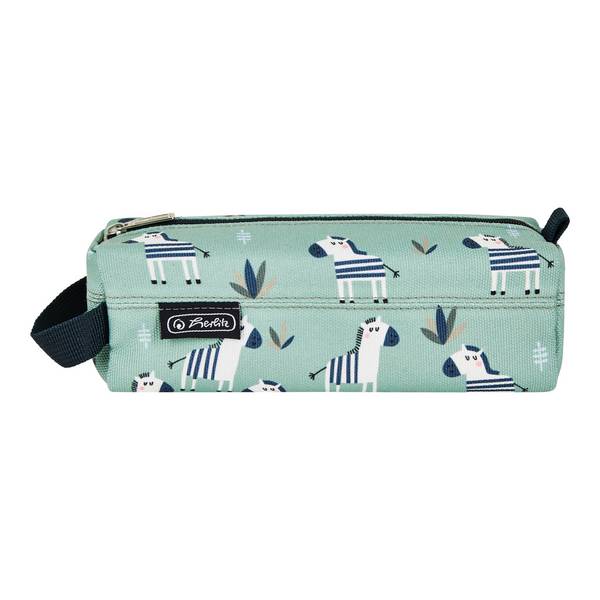Herlitz Quattro Crazy Zebra Astuccio portamatite Poliestere Nero, Verde, Bianco (Quattro Crazy Zebra)