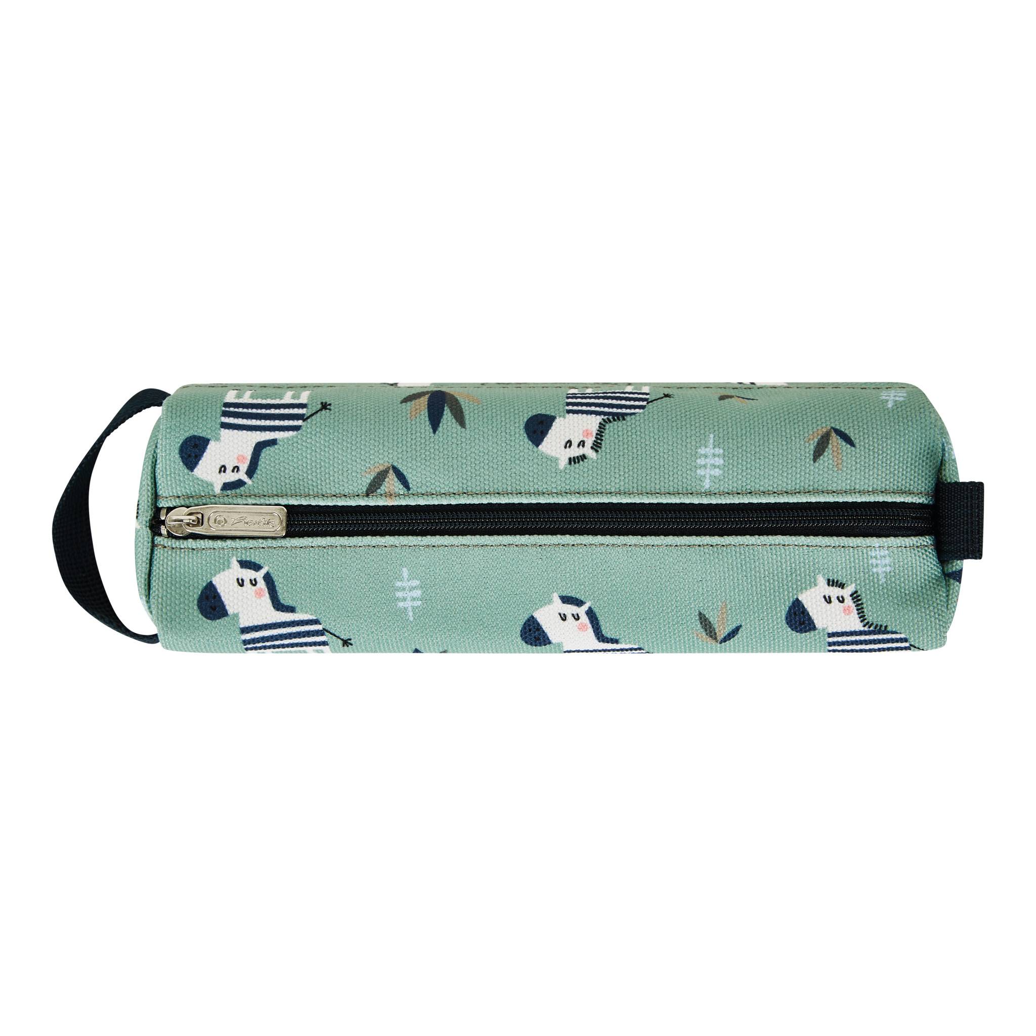 Herlitz Quattro Crazy Zebra Astuccio portamatite Poliestere Nero, Verde, Bianco (Quattro Crazy Zebra)-2