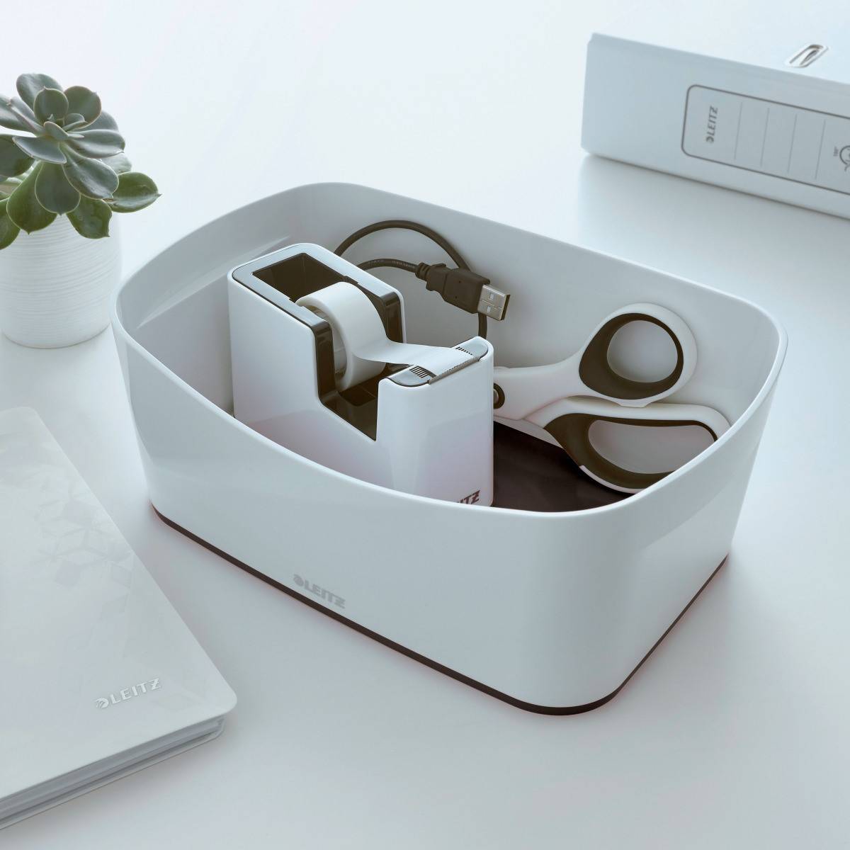 Leitz WOW DISPENSER DUAL COLOR BIAN/NERO etichetta autoadesiva (Leitz WOW Tape Dispenser White/Black 53641095)-3