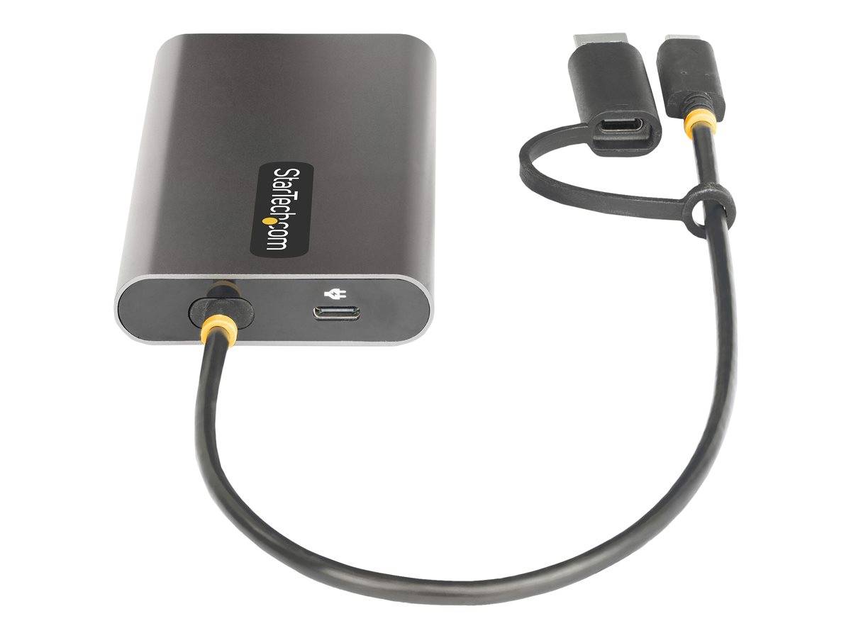 StarTech.com Adattatore da USB-C a HDMI - Convertitore da USB tipo C o A a 2x HDMI per laptop - 4K 60Hz 100W Power-4