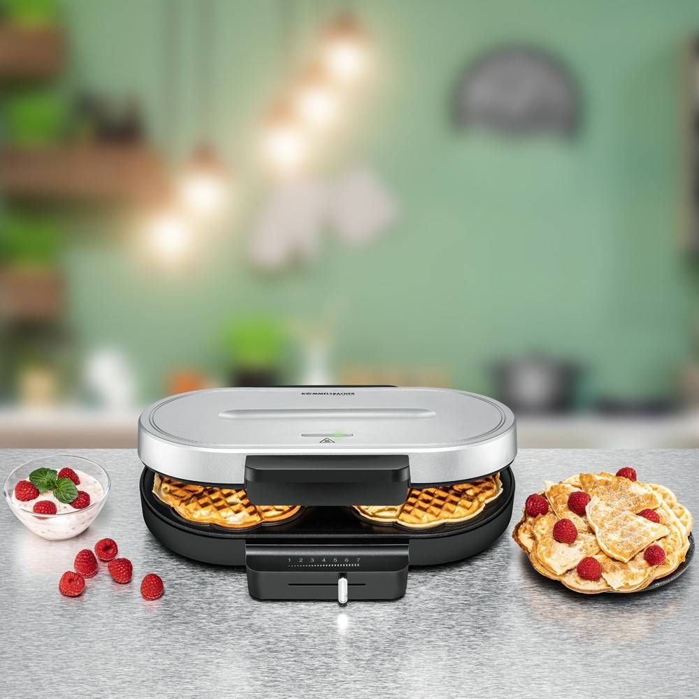 Rommelsbacher WA 1250 piastra per waffle 2 waffle 1250 W Argento (Rommelsbacher waffle machine WA 1250,)-1