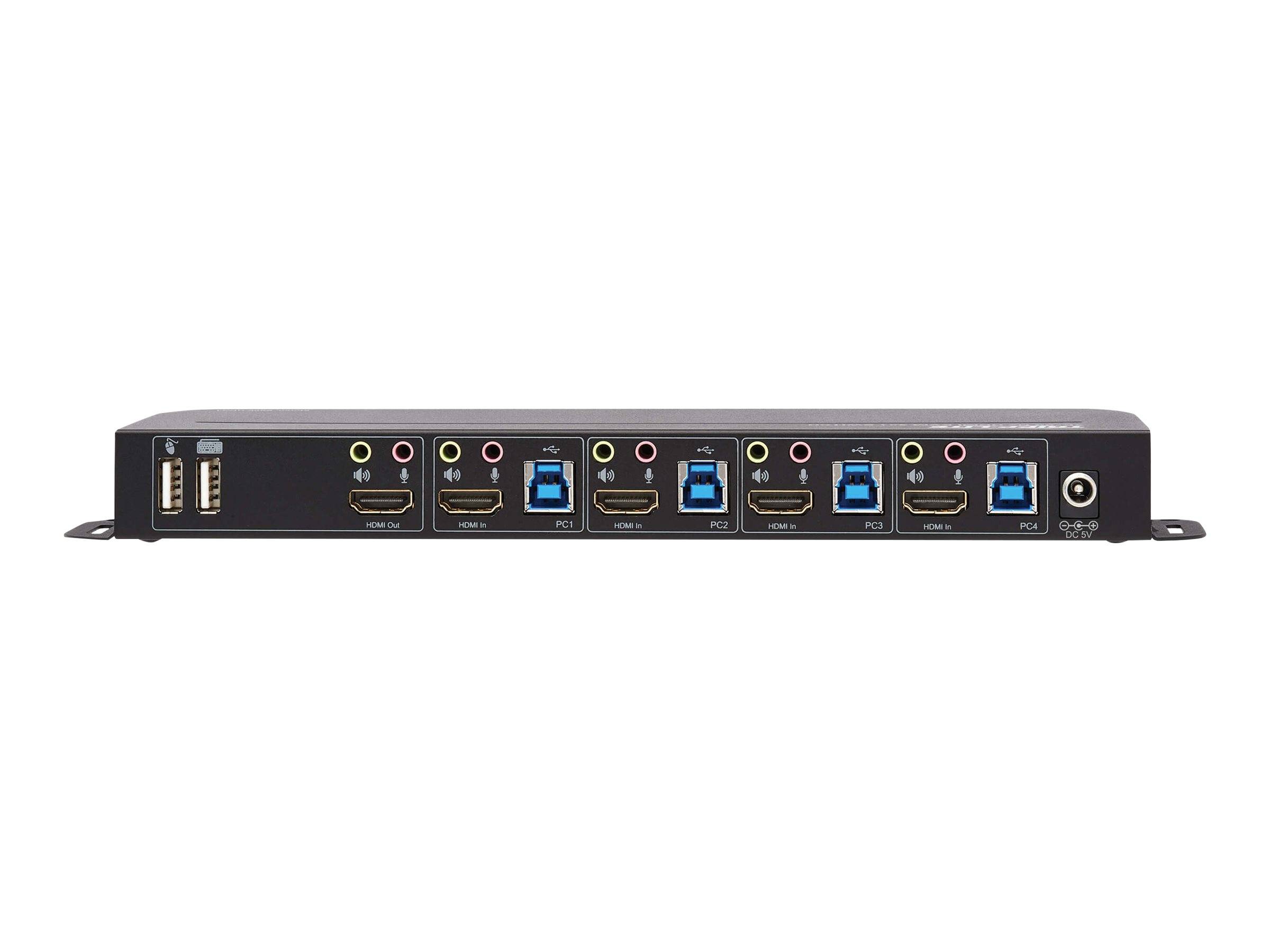 Tripp HDMI USB KVM Switch 4-Port 4K 60Hz HDR HDCP 2.2 IR USB Sharing-4