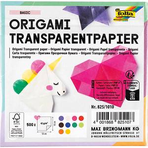 Foglie piegate folia trasparenti 10 x 10 cm foglio 500 multicolore-0