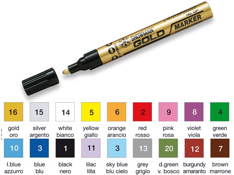 Pennarello Paint Marker Snowman NERO STD 200/1 CF 12 Pz-0