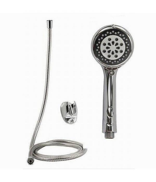 Kit Doccetta Rotonda Doccino Soffione Doccia Con Laccio 1,8mt Staffa Bagno 69300 -