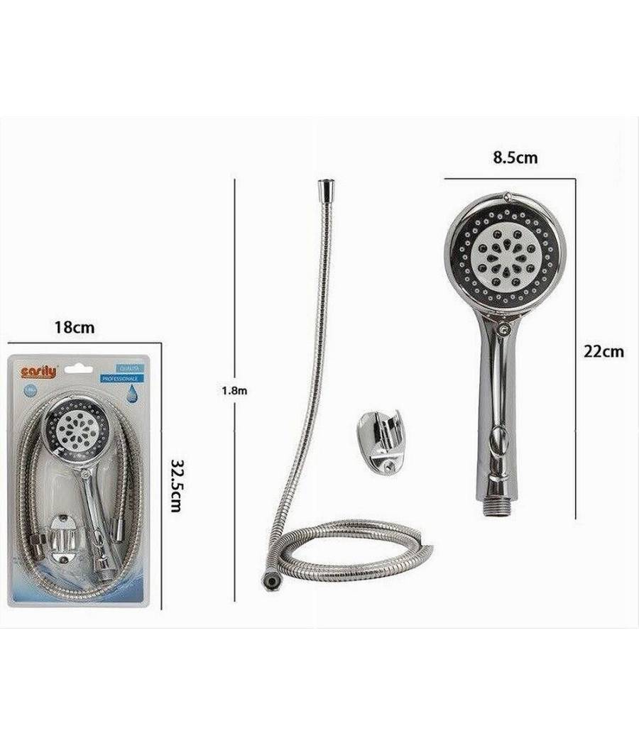 Kit Doccetta Rotonda Doccino Soffione Doccia Con Laccio 1,8mt Staffa Bagno 69300 --1
