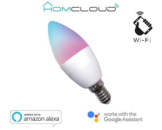 LAMPADA LED SMART EE-45WE14 RGB + BIANCO CALDO E14 C37 DIMMERABILE WIFI - ALEXA E GOOGLE HOME-0