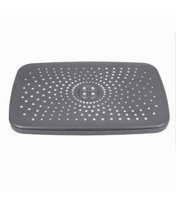 Soffione Doccia Rettangolare Ugelli Fori Bagno Miscelatore Grigio 28.5x19cm 87129 -