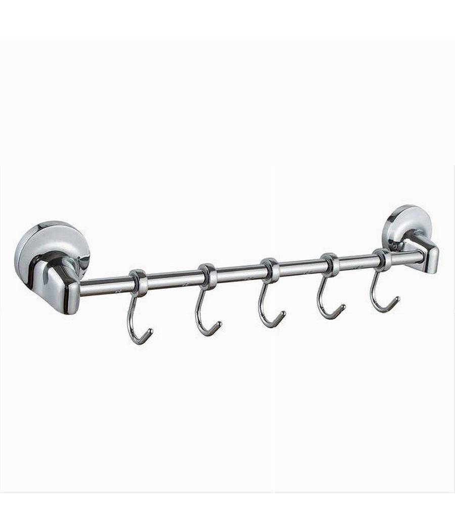 Appendino Con 5 Ganci Per Accappatoi Asciugamani Da Parete Accessori Bagno 79811 --0