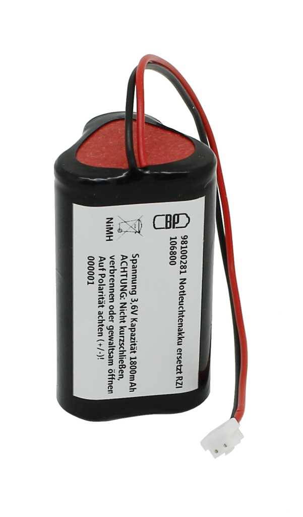 Batteria per luce di emergenza NiMH 3.6V 1800mAh D1x3 Mignon AA con cavo e spina sostituisce RZB 106800-0