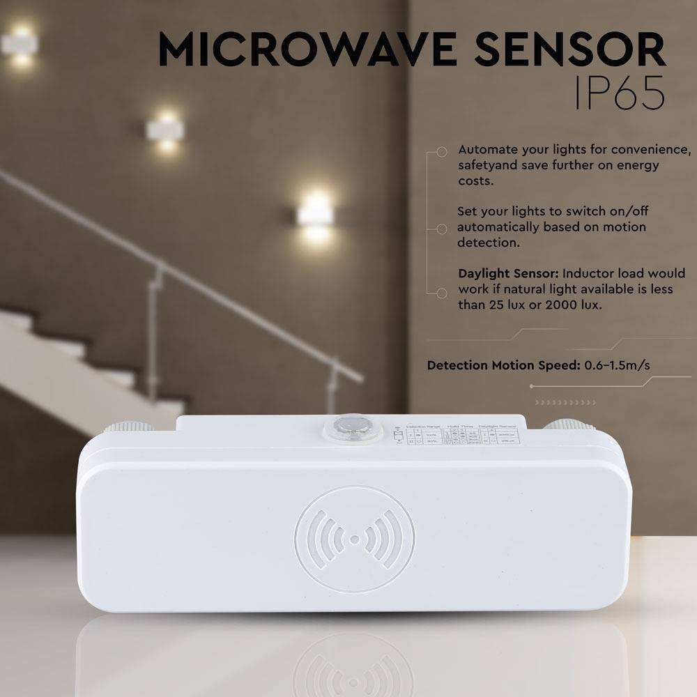 V-TAC Sensore Movimento Microonde 180° a Plafone (Max 200W) IP65-3