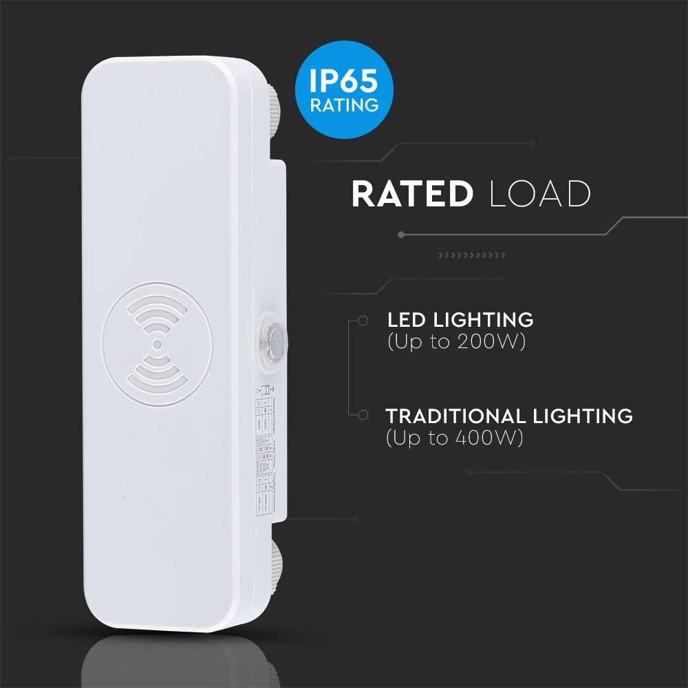 V-TAC Sensore Movimento Microonde 180° a Plafone (Max 200W) IP65-4