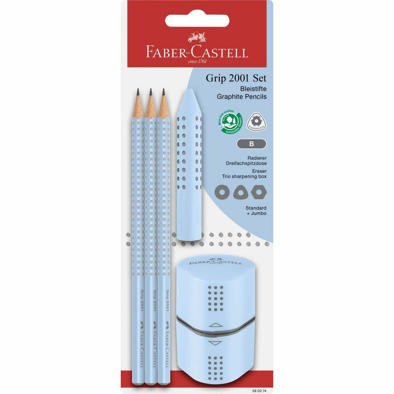 Fab.set scrittura azzurro 5 pezzi.-0