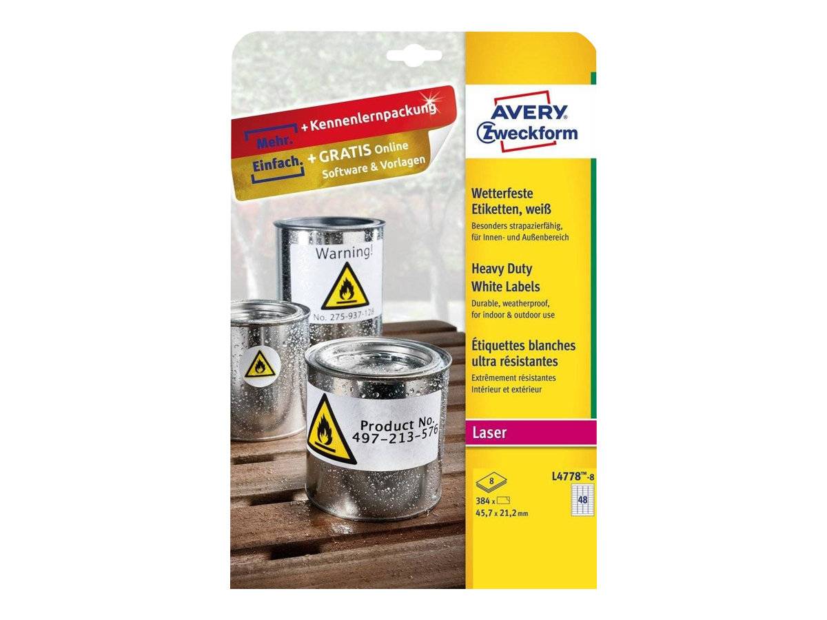 Etichette resistenti alle intemperie AVERY Zweckform 45,7 x 21,2 mm bianche-4