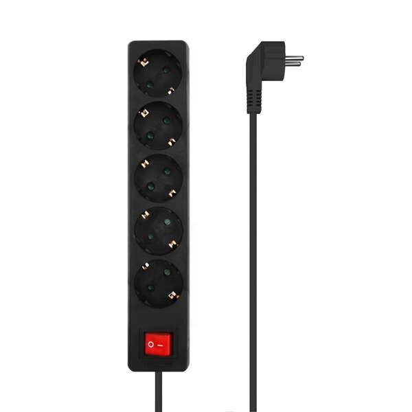 AISENS A154-0652 prolunghe e multiple 1,4 m 5 presa(e) AC Interno Nero-0