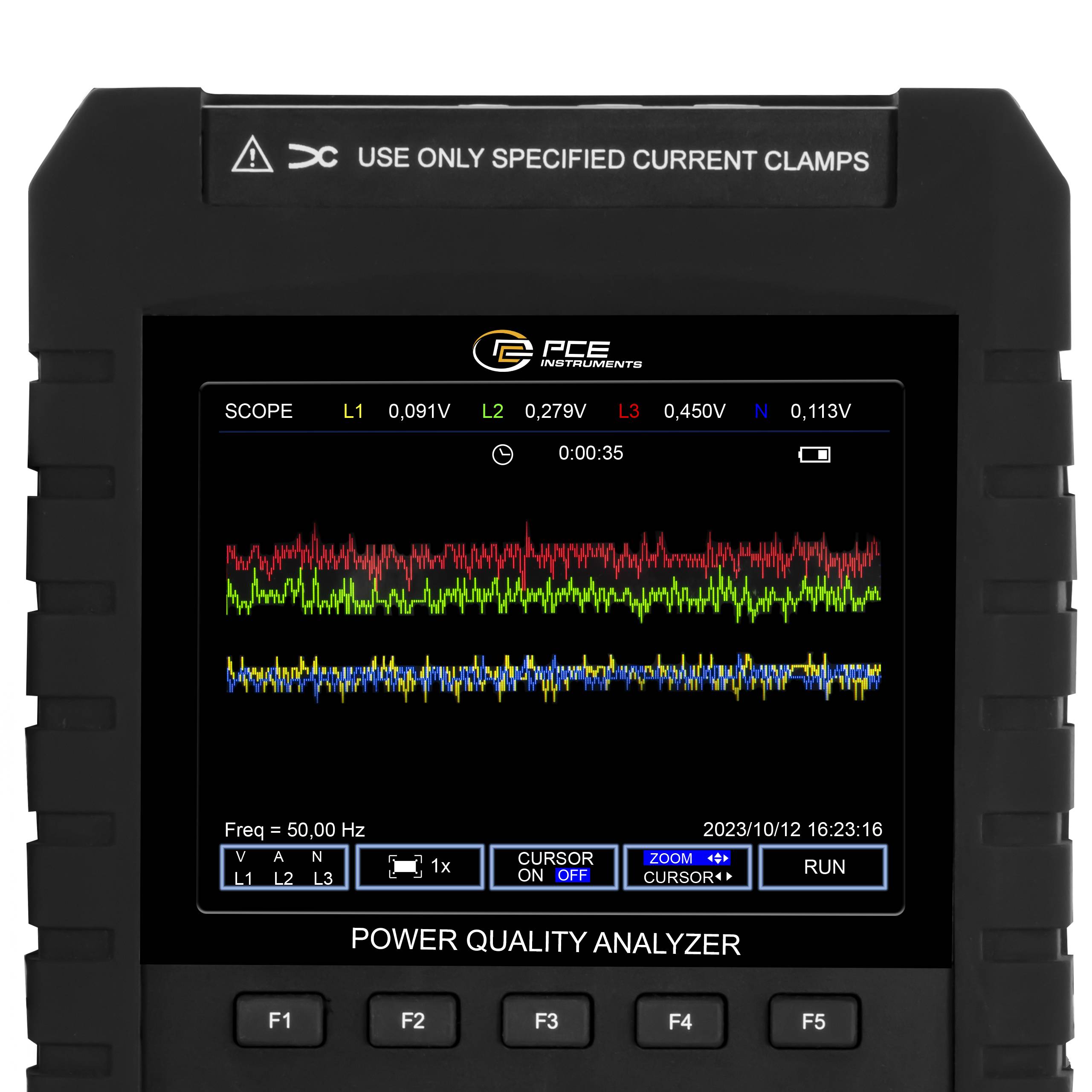 PCE Instruments Power Analyzer Analizzatore di rete 3 fasi, 1 fase con funzione logger, con pinza, Misurazioni di energi-1