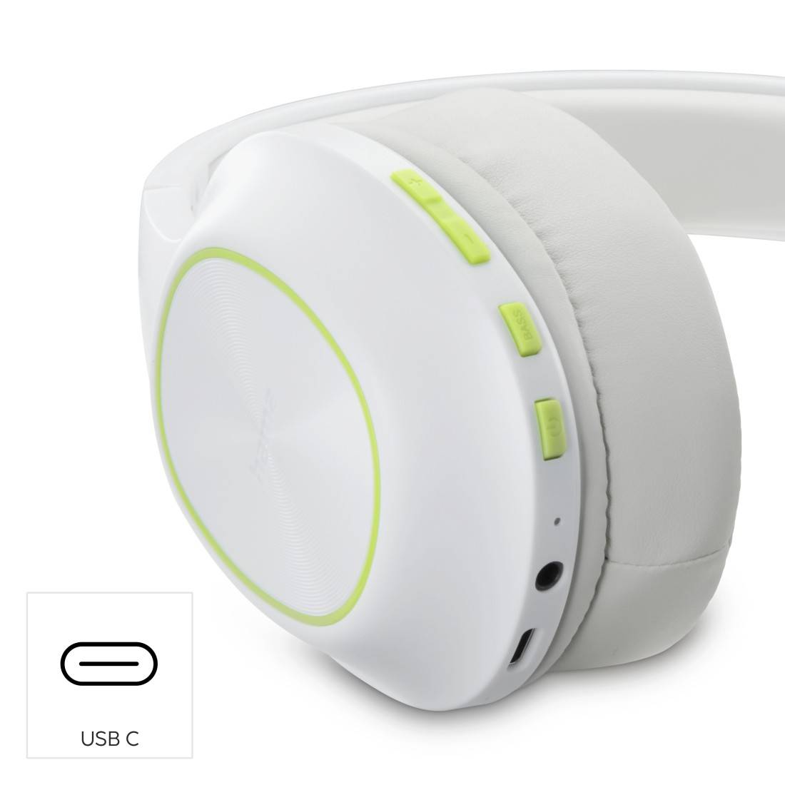 Hama Spirit Calypso II Kopfhörer Kabellos Kopfband Anrufe/Musik Bluetooth Grün - Grau - Weiß (00184177)-3