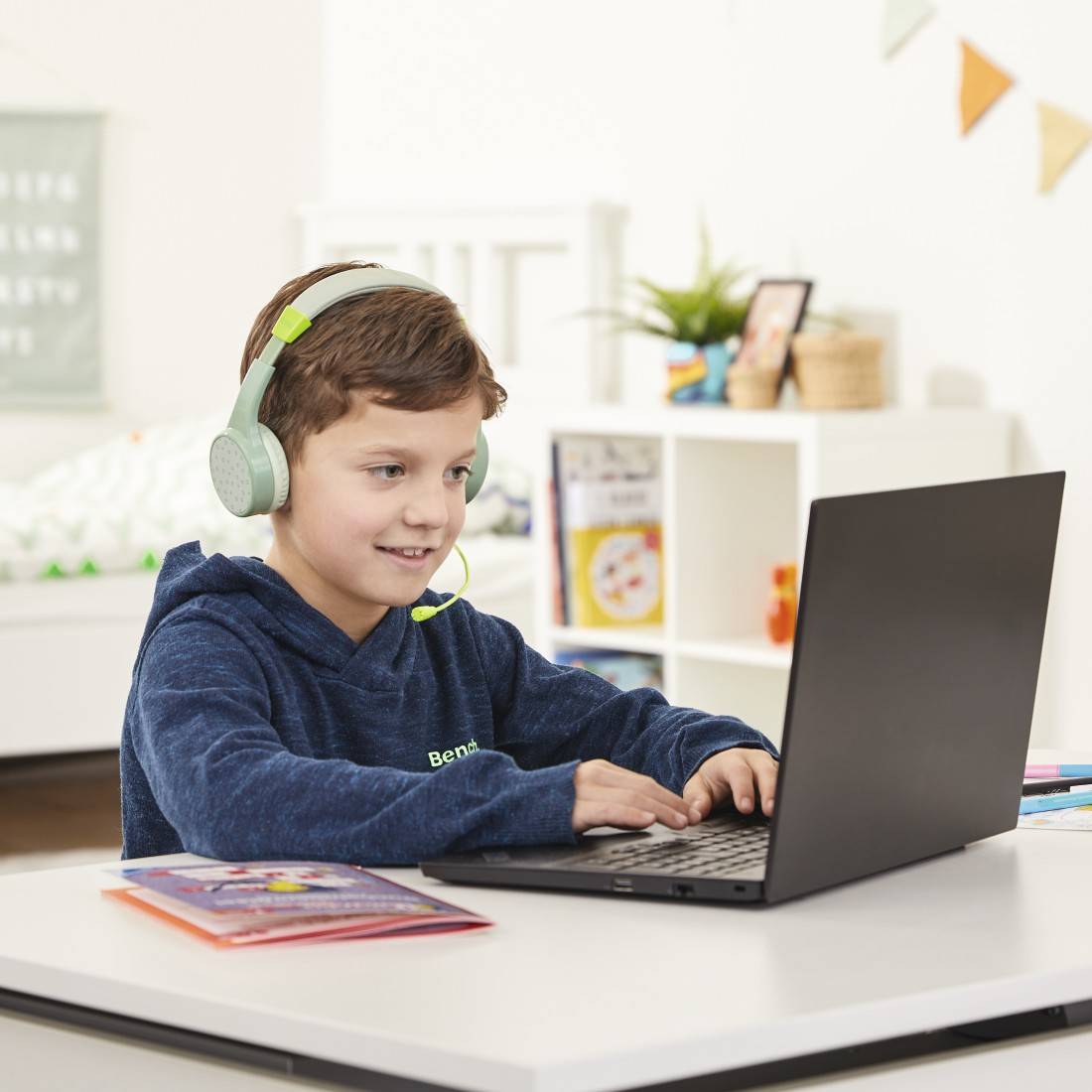 Hama Cuffie On Ear Bluetooth Stereo Verde headset con microfono, regolazione del volume Bambini-1