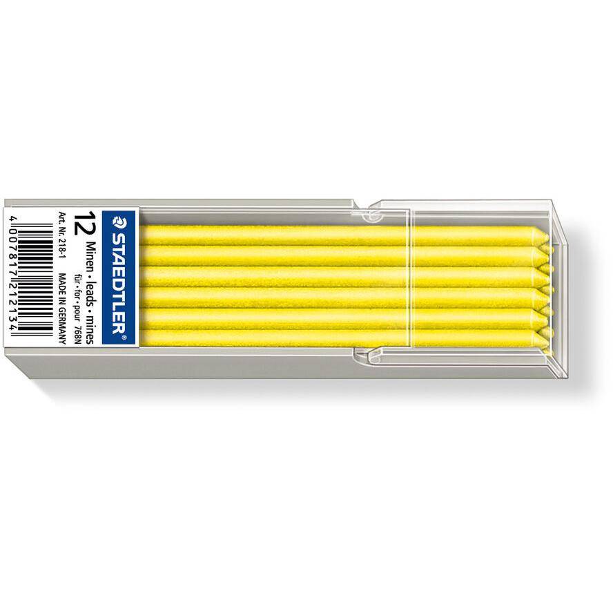 STAEDTLER Lumocolor Mine non-permanent omnichrom, gelb Länge: 70 mm, für Trockenmarker Lumocolor non-permanent - 12 Stüc-1