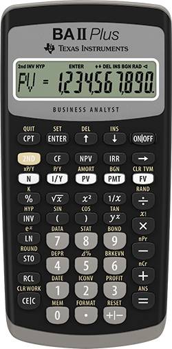 Texas Instruments BAII PLUS - Finanz-Taschenrechner - 10 Stellen - Batterie (BAIIPL)-1
