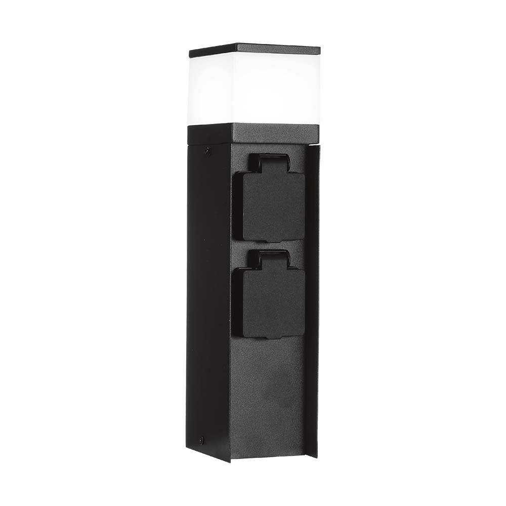 V-TAC Piantana LED da Giardino G9 (max 11W) Quadrata 2 Prese Schuko 300mm IP44-0
