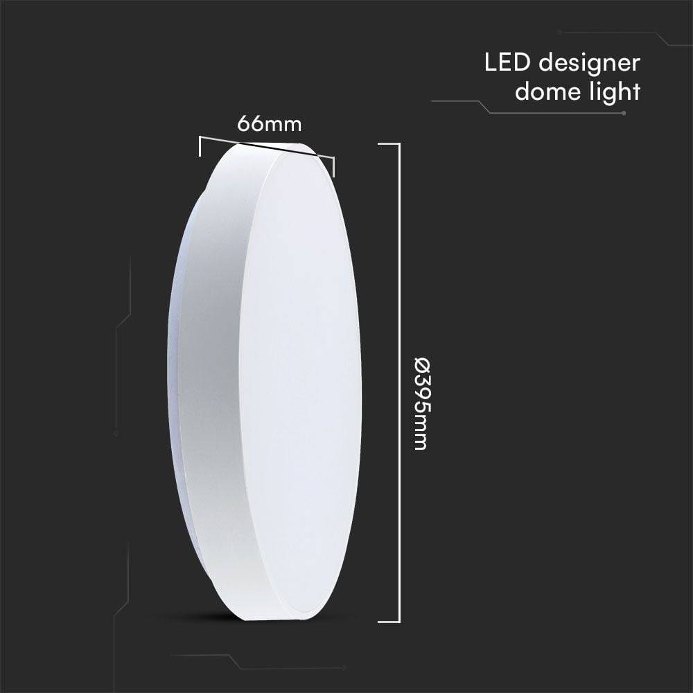V-TAC Plafoniera LED 40W Rotonda Telecomando CCT 3in1 Bianco D395mm Dimmerabile Elegante-3