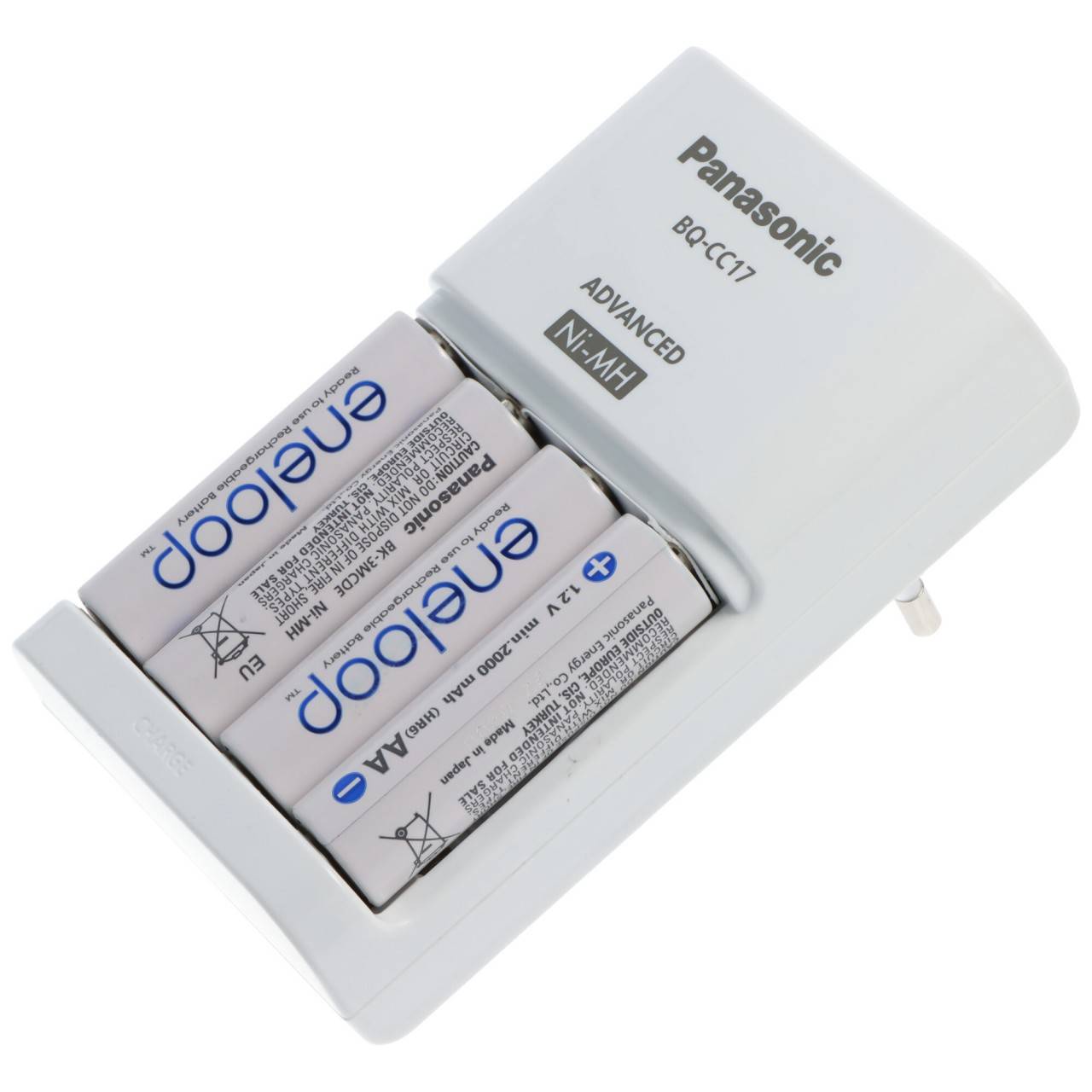 Panasonic eneloop Smart Charger BQ-CC17 incl. 4 batterie AA, caricabatterie plug-in, carica batterie NiMH AA e AAA-0
