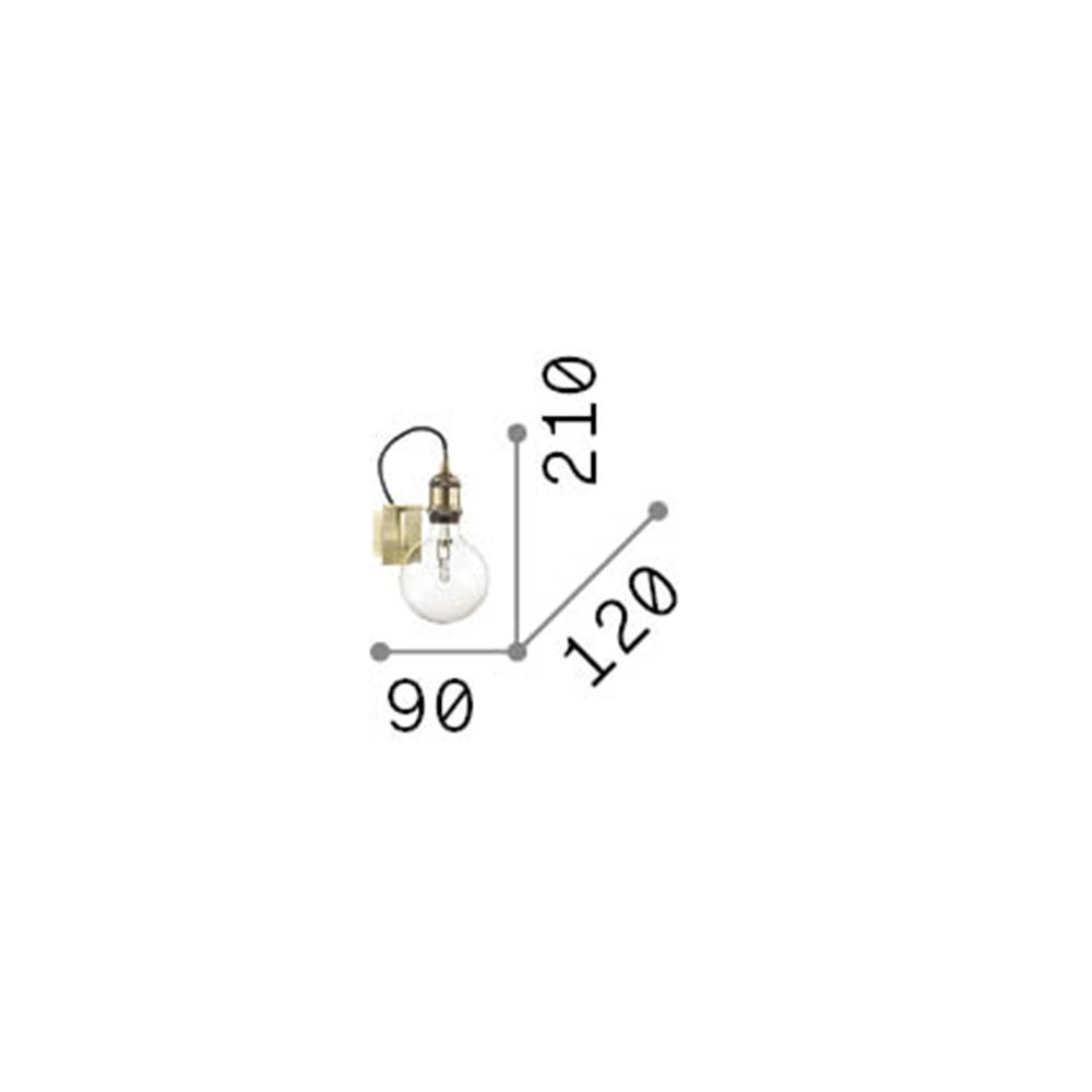 Applique Rustica-Country Frida Metallo Ottone Brunito 1 Luce E27-1