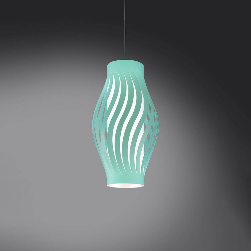 Sospensione Moderna Helios Polilux ® Verde Pastello 1 Luce E27 H40Cm-0