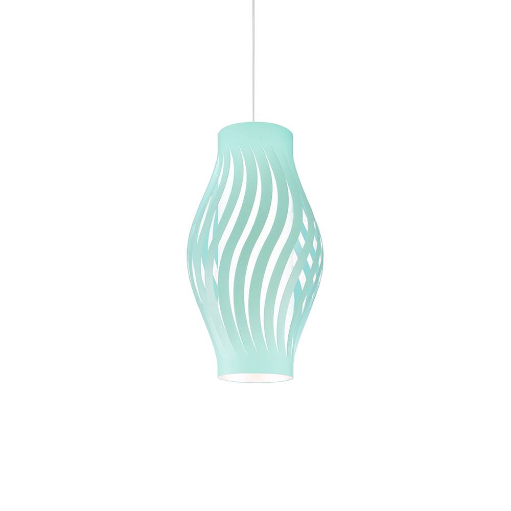 Sospensione Moderna Helios Polilux ® Verde Pastello 1 Luce E27 H40Cm-1