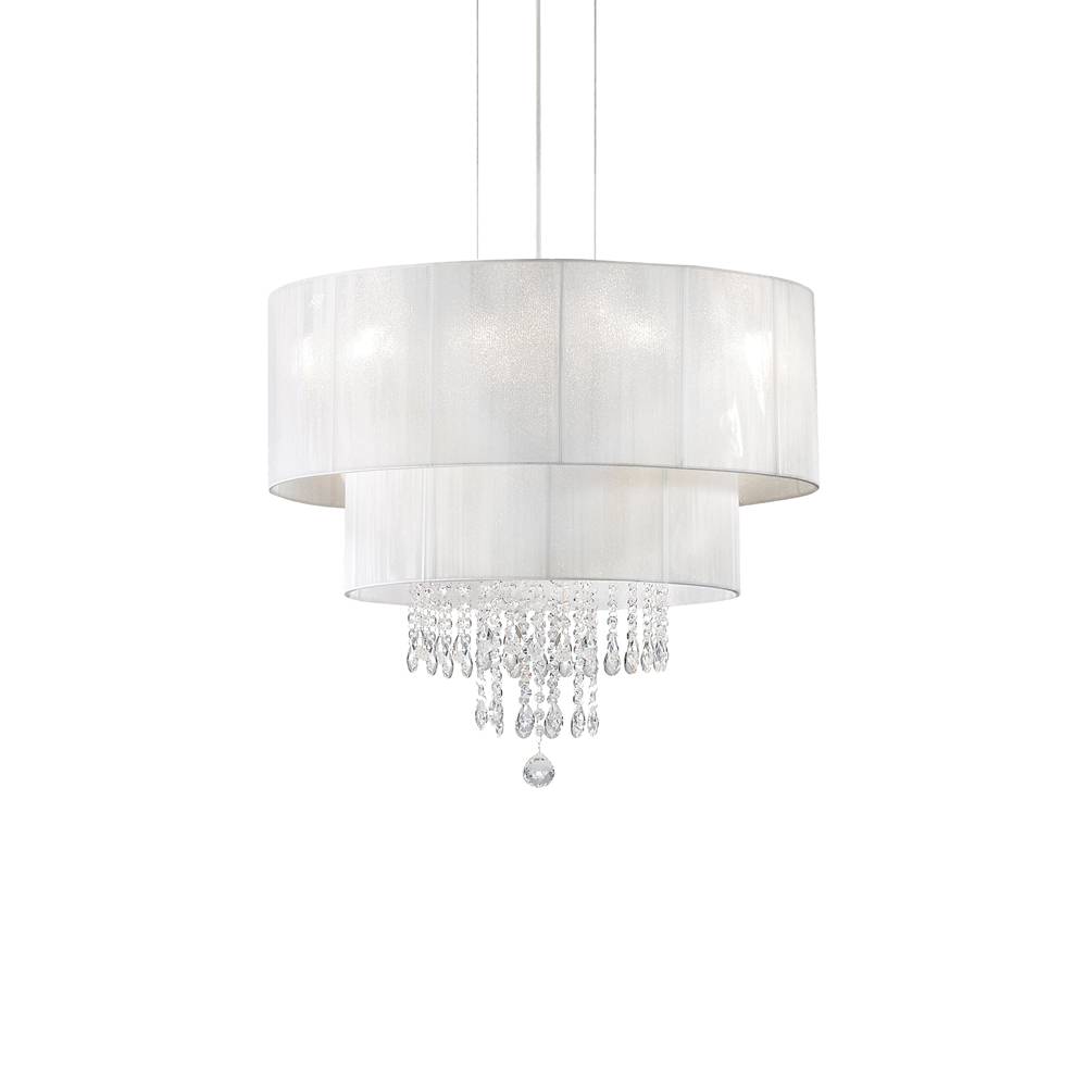 Lampadario Classico Opera Vetro,Tessuto,Cristalloistallo Bianco 4 Luci E27-0
