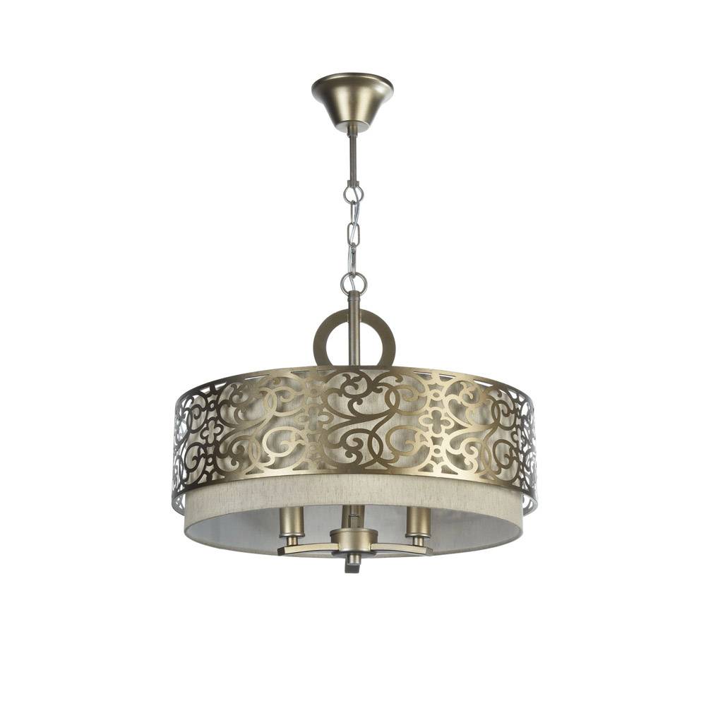 Lampadario Contemporaneo Venera Metallo Ottone 3 Luci Diffusore In Pvc-0
