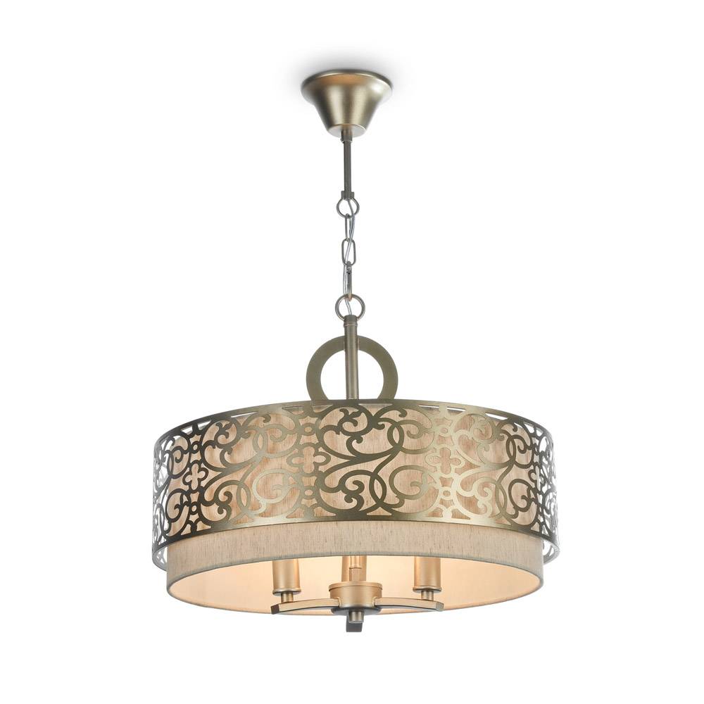 Lampadario Contemporaneo Venera Metallo Ottone 3 Luci Diffusore In Pvc-1