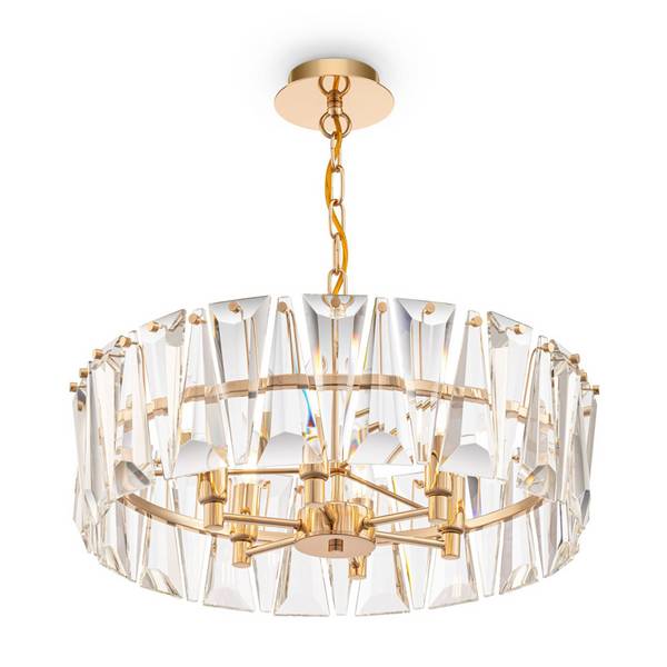 Lampadario Contemporaneo Puntes Metallo Oro 6 Luci