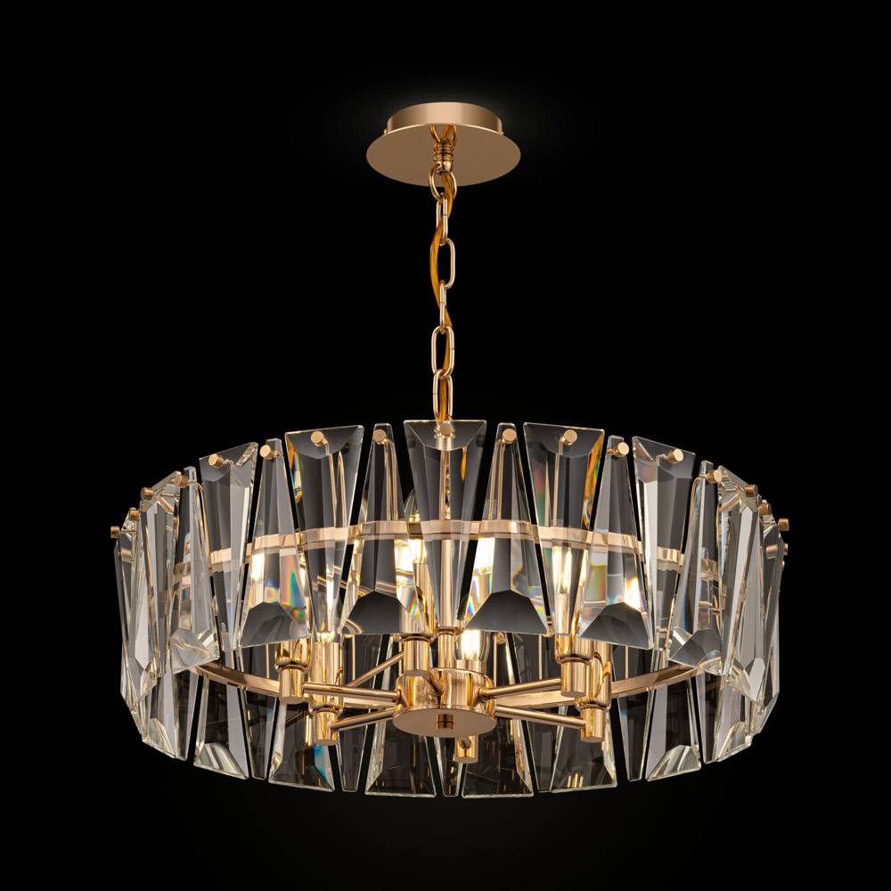 Lampadario Contemporaneo Puntes Metallo Oro 6 Luci-1